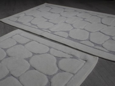 Stone Cotton Bath Mat Set of 2 White - Thumbnail