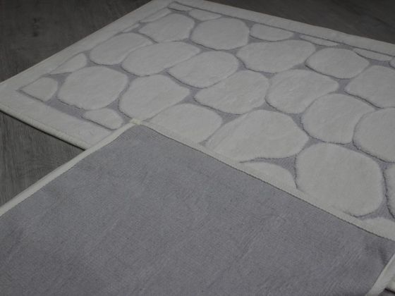 Stone Cotton Bath Mat Set of 2 White