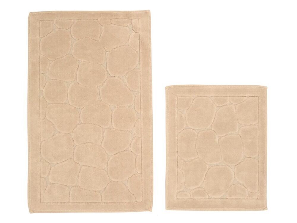 Stone Cotton Bath Mat Set of 2 Cappucino - Thumbnail