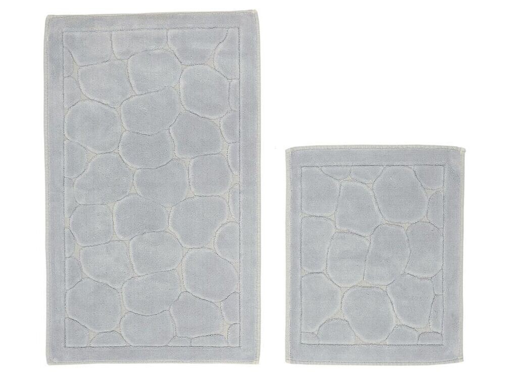 Stone Cotton Bath Mat Set of 2 Gray - Thumbnail
