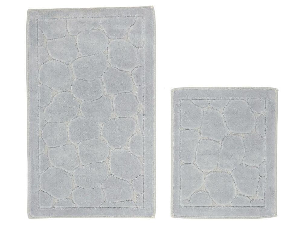 Stone Cotton Bath Mat Set of 2 Gray
