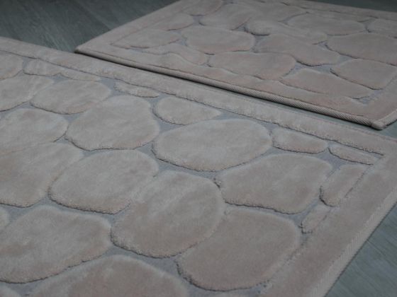 Stone Cotton Bath Mat Set of 2 Powder