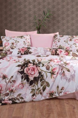 Çeyiz Diyarı - Story %100 Cotton King Size Duvet Cover Set, Duvet Cover 200x220, Sheet 240x260, Double Size Çeyiz Diyarı - Story %100 Cotton King Size Duvet Cover Set, Duvet Cover 200x220, Sheet 240x260, Double Size