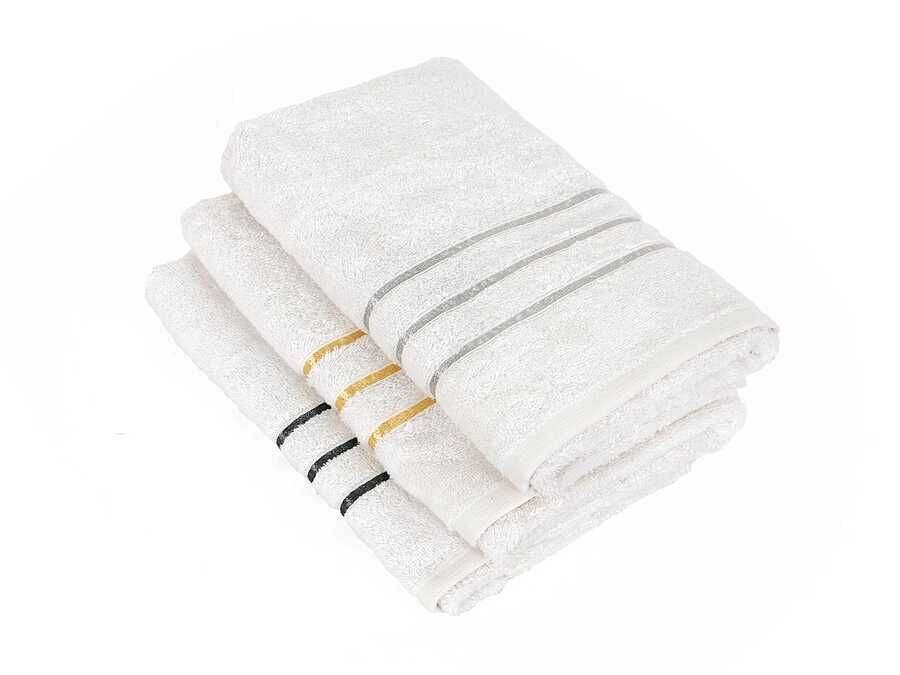  Stripe Cotton 3-piece Towel Set White