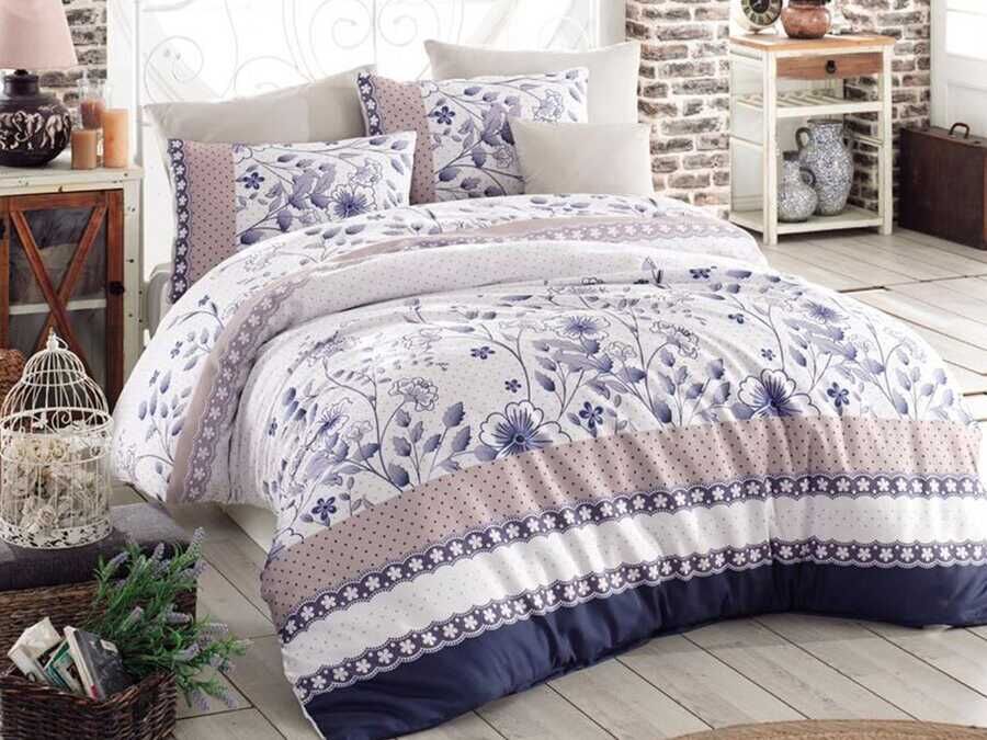 Sudenaz 100% Cotton Double Duvet Cover Set Blue