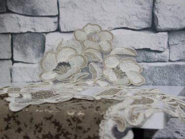 Sueda Embroidered Bedroom and Living Room Set Cappucino - Thumbnail