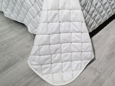 Sugar Double Quilted Bedspread Cream - Thumbnail