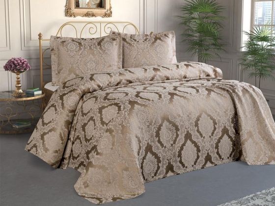 Sulem Bedspread Jacquard Chenille Single Size 2 pcs Cappucino