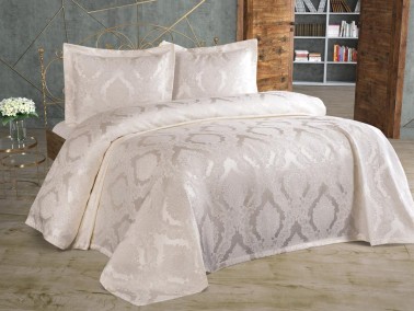 Çeyiz Diyarı - Sulem Bedspread Jacquard Chenille Single Size 2 pcs Cream Çeyiz Diyarı - Sulem Bedspread Jacquard Chenille Single Size 2 pcs Cream