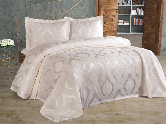 Sulem Bedspread Jacquard Chenille Single Size 2 pcs Cream