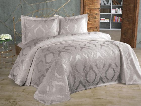 Sulem Bedspread Jacquard Chenille Single Size 2 pcs Grey