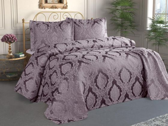 Şulem Jacquard Chenille Bedspread Plum