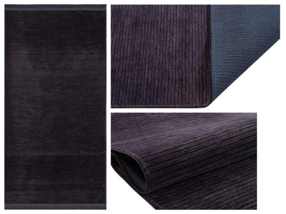 Sultan Non-Slip Base Rectangular Carpet 80x150 Cm Anthracite