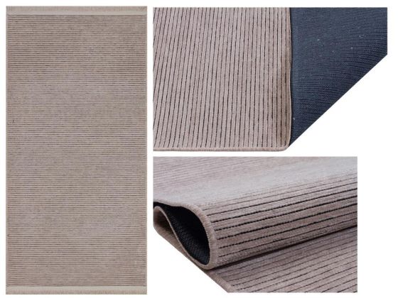 Sultan Non-Slip Base Rectangular Carpet 80x150 Cm Beige