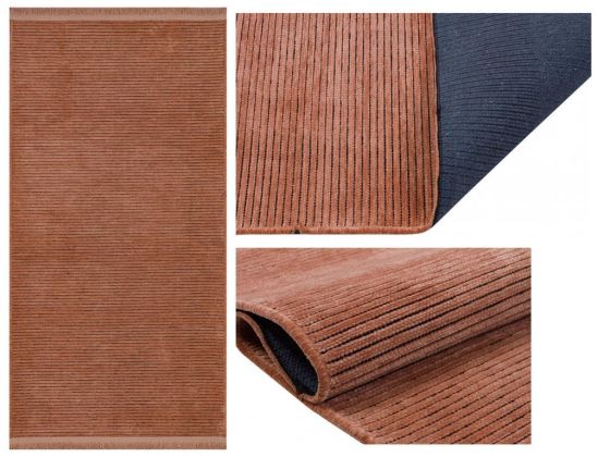 Sultan Non-Slip Base Rectangular Carpet 80x150 Cm Light Pink