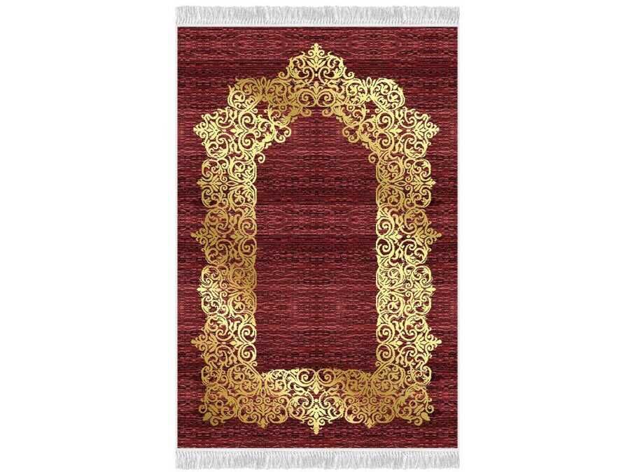 Sultani Velvet Prayer Rug Red