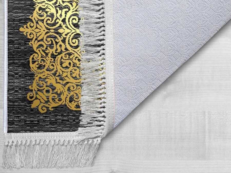 Sultani Velvet Prayer Rug Black