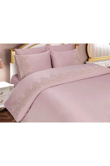 Sultans Cotton Duvet Cover Set, Duvet Cover 165x220, Sheet 170x240 with Pillowcase, Queen Size, Single Size Pink