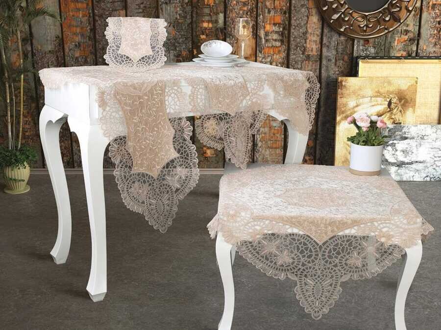 Dowry World - Suman Kordone Luxury Velvet Embroidered 5-Piece Living Room Set Cappucino Dowry World - Suman Kordone Luxury Velvet Embroidered 5-Piece Living Room Set Cappucino