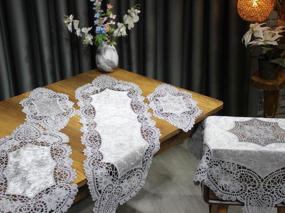 Suman Kordone Luxury Velvet Embroidered 5 Piece Living Room Set Black Anthracite