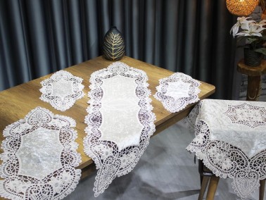 Suman Kordone Luxury Velvet Embroidered 5 Piece Living Room Set Black Cappucino - Thumbnail