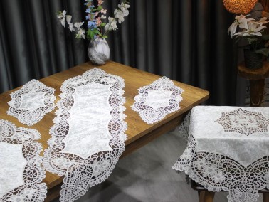 Suman Kordone Luxury Velvet Embroidered 5-Piece Living Room Set Black Silver - Thumbnail