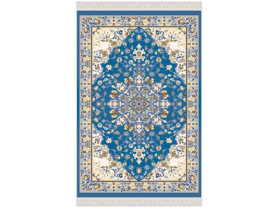 Hyacinth Velvet Prayer Rug Blue - Thumbnail