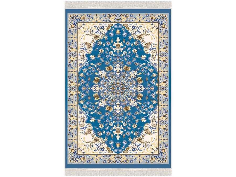 Hyacinth Velvet Prayer Rug Blue