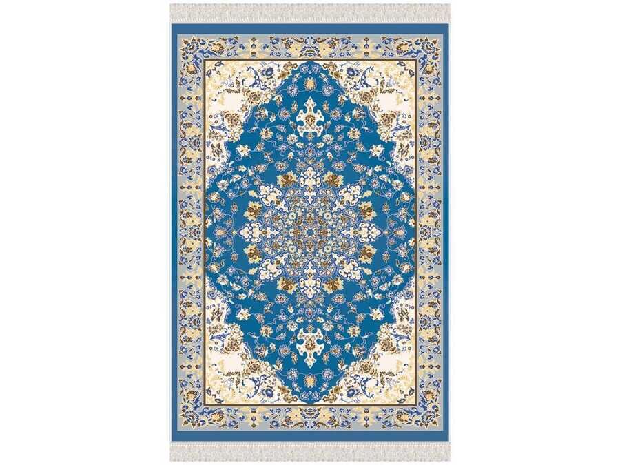 Hyacinth Velvet Prayer Rug Blue