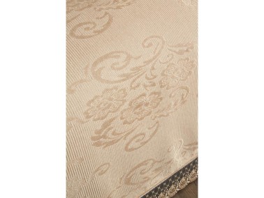 Suzan Bedding Set 3 pcs, Bedspread 250x250 cm, Lace, Double Size Beige - Thumbnail