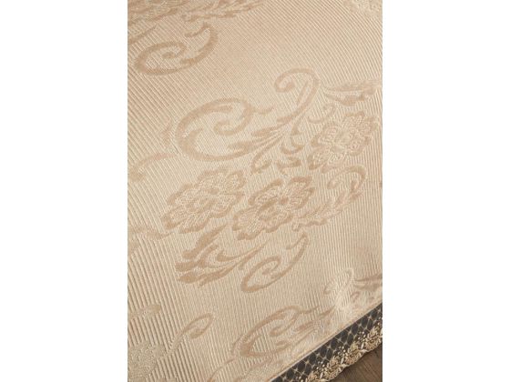 Suzan Bedding Set 3 pcs, Bedspread 250x250 cm, Lace, Double Size Beige