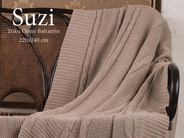 Çeyiz Diyarı - Suzi Knitwear Knitted Blanket Brown Çeyiz Diyarı - Suzi Knitwear Knitted Blanket Brown