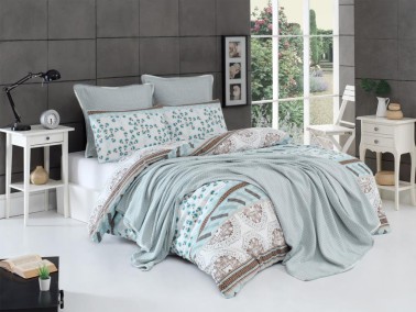 Çeyiz Diyarı - Suzume Bedding Set 6 Pcs, Bedspread 200x230, Duvet Cover 200x220, Bed Sheet, Double Size, Self Patterned, Daily use Çeyiz Diyarı - Suzume Bedding Set 6 Pcs, Bedspread 200x230, Duvet Cover 200x220, Bed Sheet, Double Size, Self Patterned, Daily use