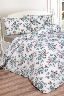 Tasya Bedding Set 4 Pcs, Duvet Cover, Bed Sheet, Pillowcase, Double Size, Self Patterned, Wedding, Daily use Blue - Thumbnail