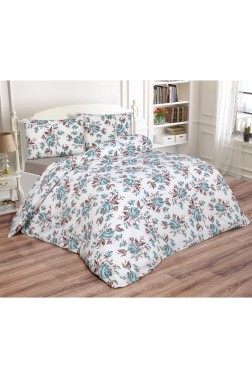 Tasya Bedding Set 4 Pcs, Duvet Cover, Bed Sheet, Pillowcase, Double Size, Self Patterned, Wedding, Daily use Blue - Thumbnail