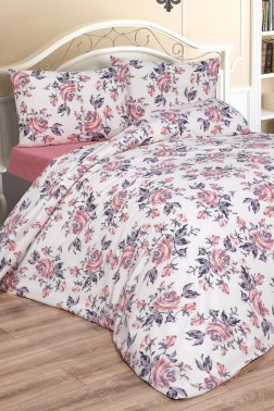 Tasya Bedding Set 4 Pcs, Duvet Cover, Bed Sheet, Pillowcase, Double Size, Self Patterned, Wedding, Daily use Pink - Thumbnail