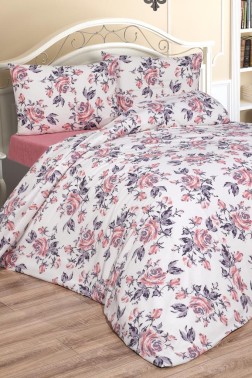 Tasya Bedding Set 4 Pcs, Duvet Cover, Bed Sheet, Pillowcase, Double Size, Self Patterned, Wedding, Daily use Pink - Thumbnail