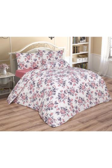 Tasya Bedding Set 4 Pcs, Duvet Cover, Bed Sheet, Pillowcase, Double Size, Self Patterned, Wedding, Daily use Pink