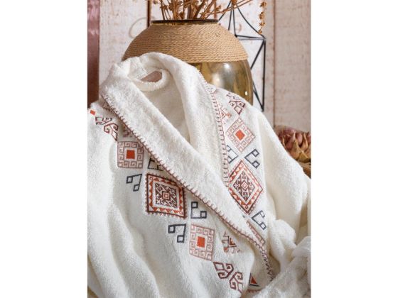 Tilbe Bamboo Bathrobe Set Cream Tile