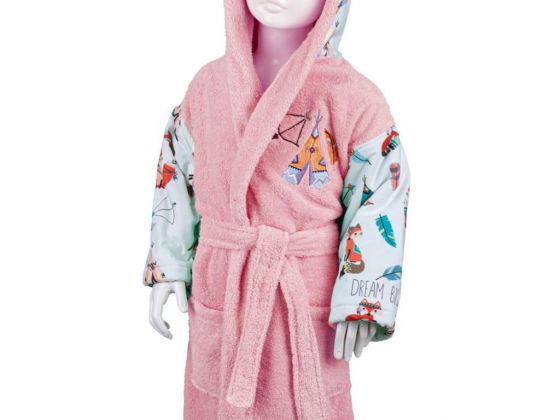 Fox 100% Cotton Kids Bathrobe 3-4 Years Old