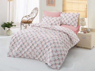 Çeyiz Diyarı - Tina Single Duvet Cover Set Powder Çeyiz Diyarı - Tina Single Duvet Cover Set Powder