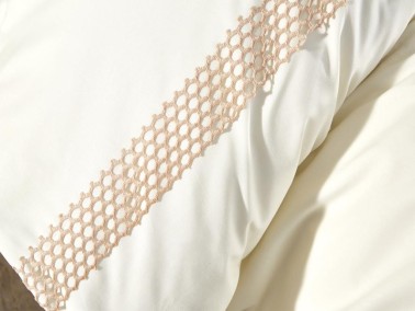 Tomira Bedding Set 6 Pcs, Duvet Cover, Bed Sheet, Pillowcase, Double Size, Self Patterned, Wedding, Cream Beige - Thumbnail