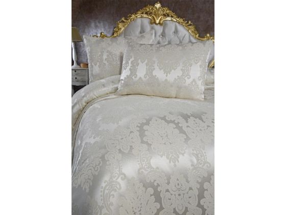 Toprak Jacquard Chenille Bedspread Cream