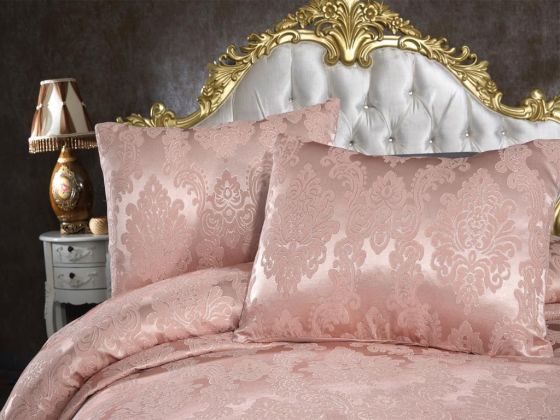 Toprak Jacquard Chenille Bedspread Pink