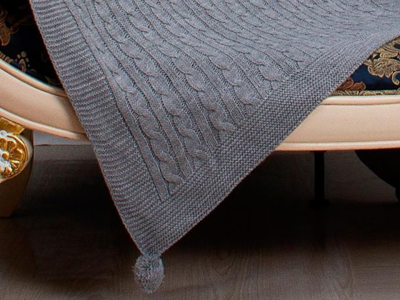 Knitwear Knitted Pattern Tomi Tv Blanket Grey
