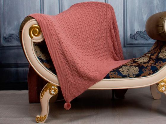 Knitwear Knitted Pattern Tomi Tv Blanket Dried rose