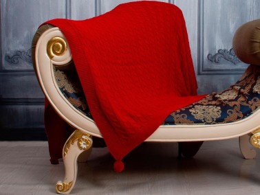 Knitwear Knitted Pattern Tomi Tv Blanket Red - Thumbnail