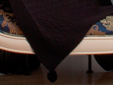 Knitwear Knitted Pattern Tomi Tv Blanket Black - Thumbnail