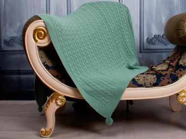 Knitwear Knitted Pattern Tomi Tv Blanket Green - Thumbnail