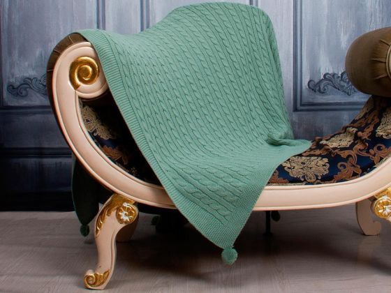 Knitwear Knitted Pattern Tomi Tv Blanket Green